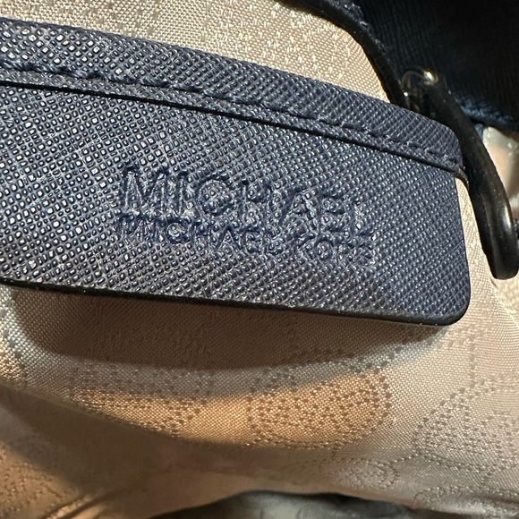 Michael Kors Blue and Black Satchel with Textured Leather - Picture 6 of 9